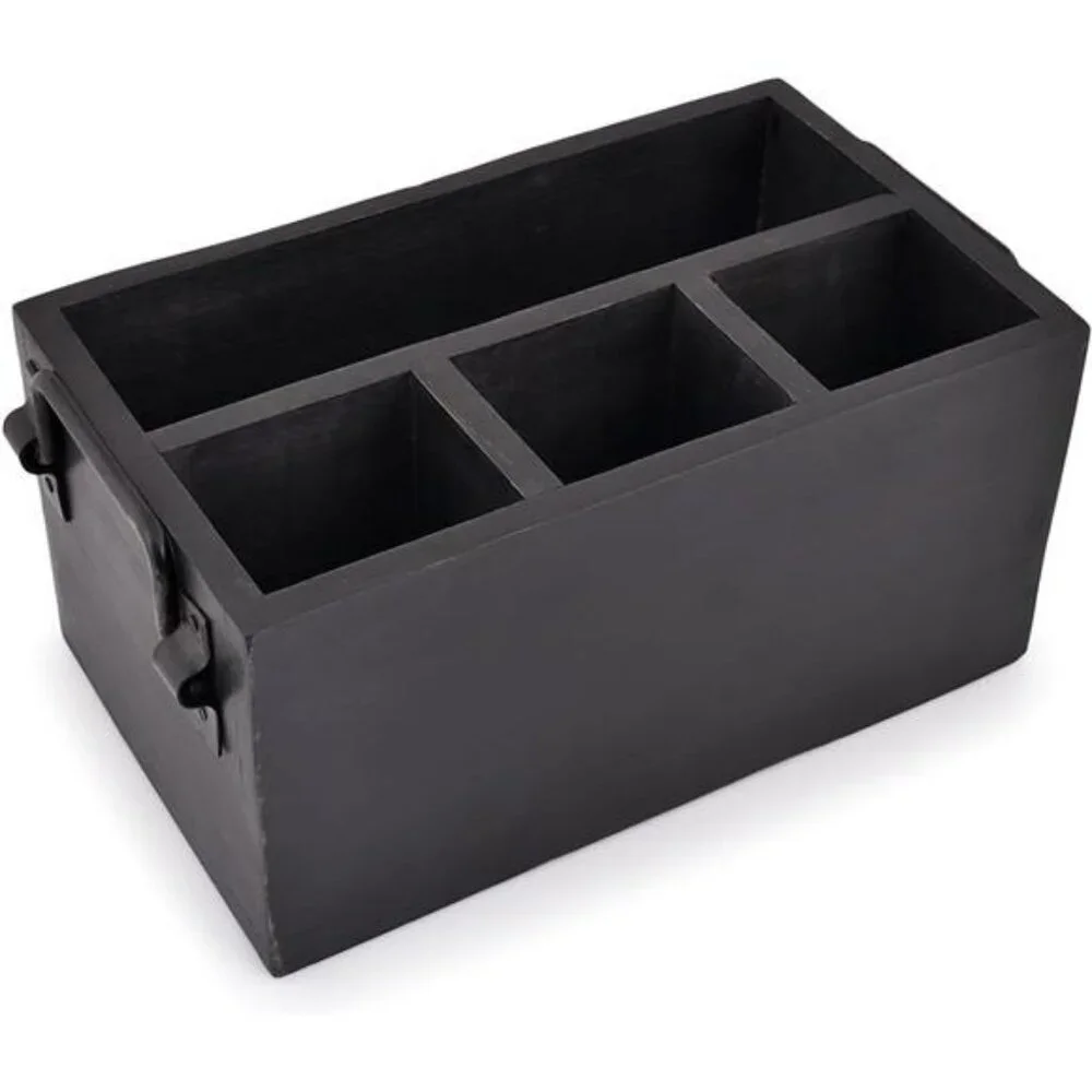 Mango Wood Flatware Caddy Utensil Holder with Napkin Holder Kitchen Organizer